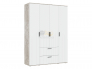 Шкаф 4-х створчатый 1600 Сильвия Браш Вайт, Дуб Юкон