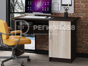 Письменный стол ПС-01 с дверкой ясень шимо светлый/венге