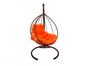 Кокон Капля без ротанга оранжевая подушка