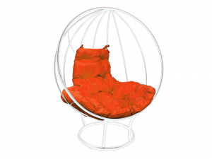 Кокон Круглый на подставке без ротанга оранжевая подушка