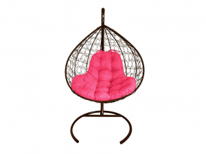 Кокон XL с ротангом розовая подушка