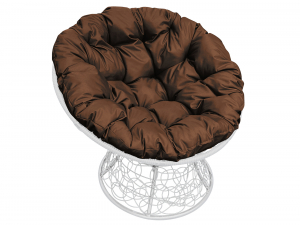 Кресло Папасан с ротангом коричневая подушка