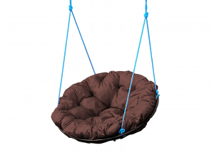 Кресло Папасан подвесное коричневая подушка