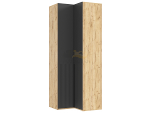 Шкаф угловой Марвэл Браш Графит, Дуб Крафт