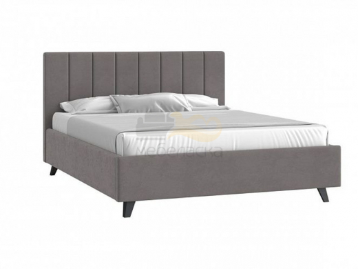 Кровать Оливия с ПМ 1800х2000 мм микровелюр серый