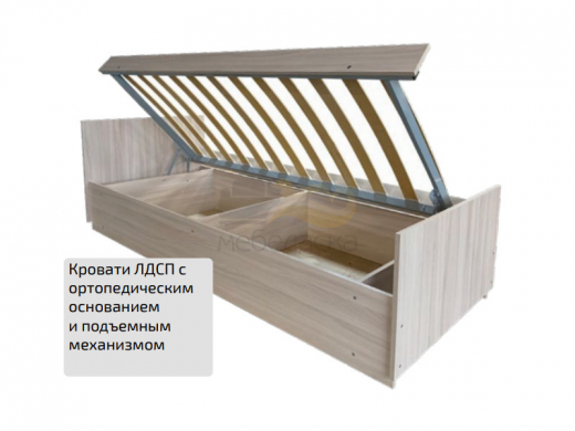Кровать ЛДСП с ПМ и прямой спинкой 800*1900 мм