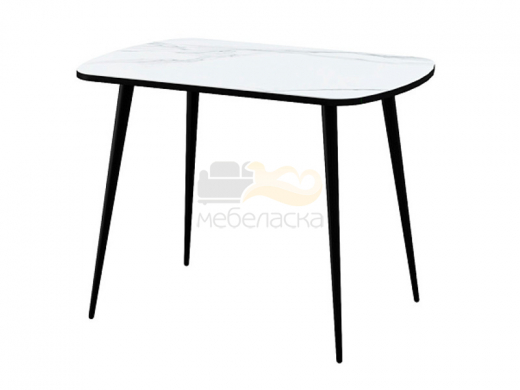 Стол Бостон Лайт фотопечать Мрамор итальянский/опоры черные
