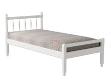Кровать-10 одинарная с фигурными спинками из массива 800*2000 белая