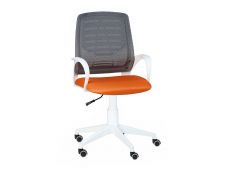 Кресло оператора Ирис white стандарт черный/оранжевый