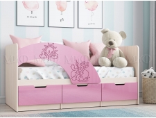 Кровать Юниор-3 Розовый Мульт