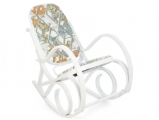 Кресло-качалка mod. AX3002-2 белый-ткань орнамент 9068-BL