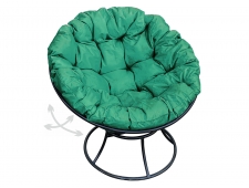 Кресло Папасан пружинка без ротанга зелёная подушка
