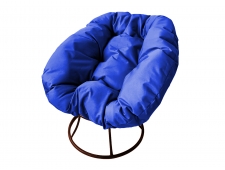 Кресло Пончик без ротанга синяя подушка