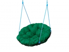 Кресло Папасан подвесное зелёная подушка